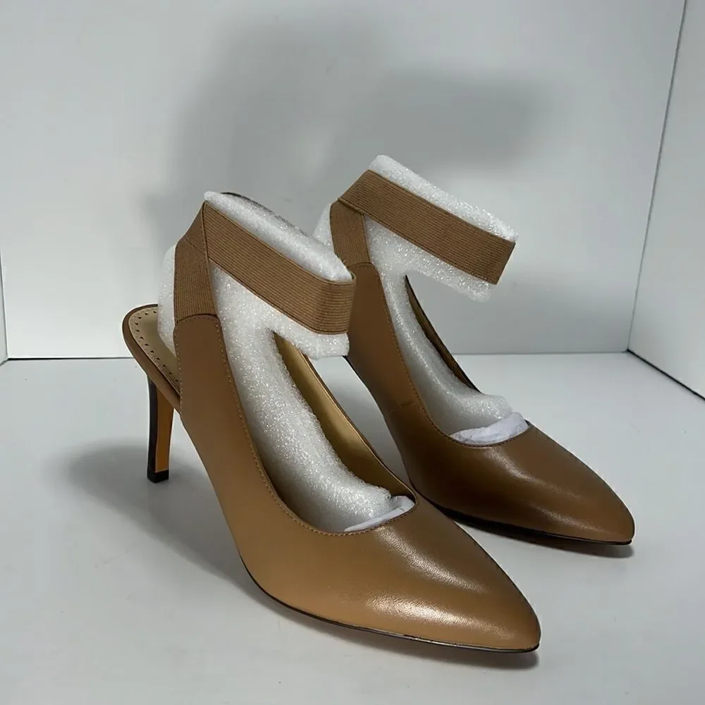 Adrienne Vittadini Niverna Walnut Ankle Strap Heels size 9.5 M - Picture 2 of 6
